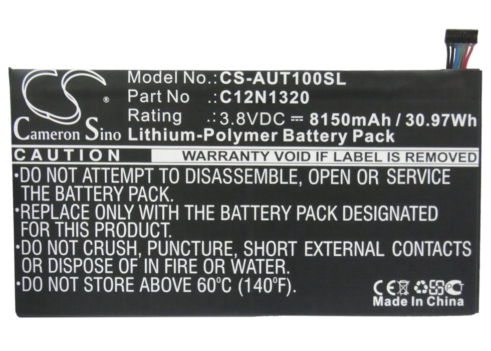 CS-AUT100SL : Battery for Asus Transformer Book T100, Transformer Book T100T, Transformer Book T100TA and others - Replaces Asus C12N1320, 0B200-00720300, 0B200-00720100 and others