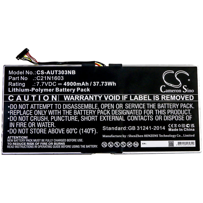 CS-AUT303NB : Battery for Asus T303UA-GN053T, T304UA-BC011R, T304UA-GN048T and others - Replaces Asus 0B200-02100100, 0B200-02100200, 0B200-02100300 and others