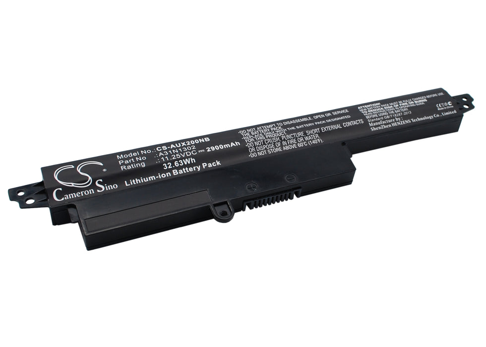 CS-AUX200NB : Battery for Asus VivoBook X200CA, VivoBook F200CA, VivoBook X200MA and others - Replaces Asus A31N1302, 1566-6868, 0B110-00240100E and others