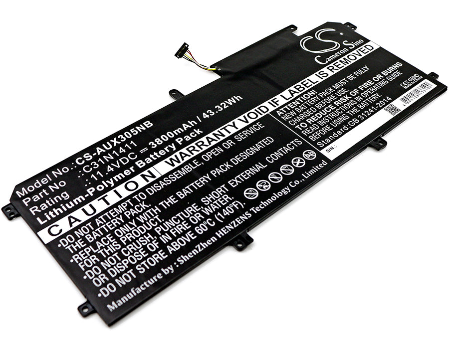 CS-AUX305NB : Battery for Asus U305CA6Y30, U305F 13.3 inch, U305FA5Y10 and others - Replaces Asus C31N1411, 0B200-01180000