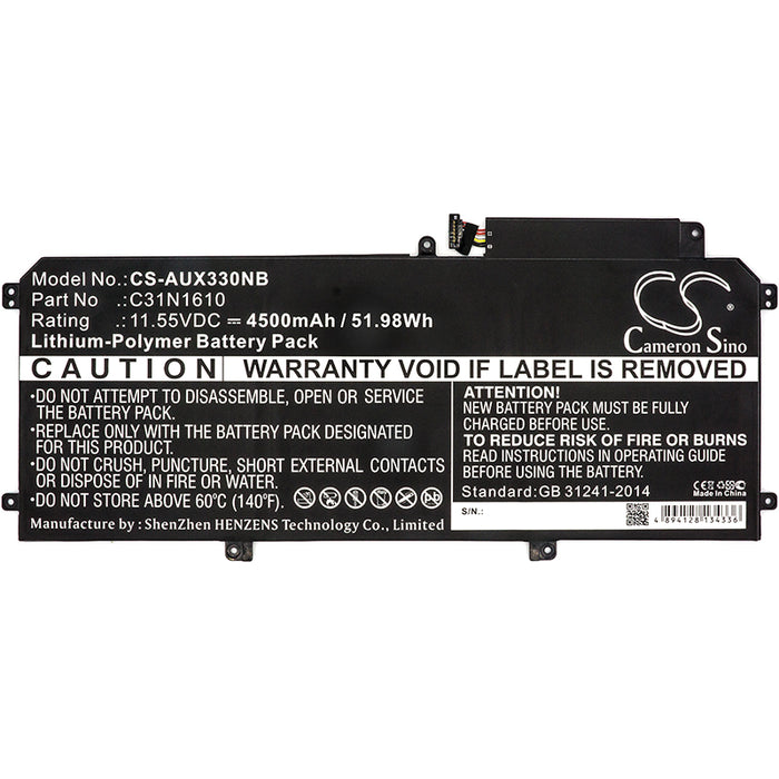 CS-AUX330NB : Battery for Asus Zenbook UX330, Zenbook UX330C, Zenbook UX330U and others - Replaces Asus C31N1610, 0B200-02090100