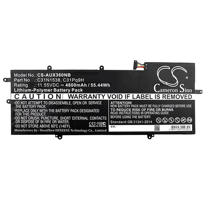 CS-AUX360NB : Battery for Asus UX360UA, Q324UA, UX360UA-1C and others - Replaces Asus C31N1538, 0B200-02080000, C31Pq9H