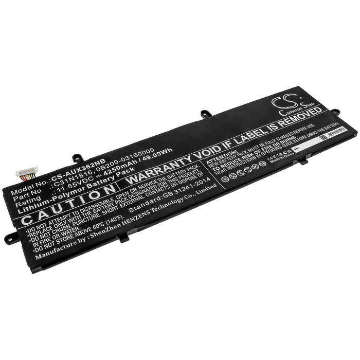 CS-AUX362NB : Battery for Asus Zenbook Flip 13 UX362FA-EL090T, Zenbook 14 UX433FQ-A5032R, Zenbook UX362 and others - Replaces Asus C31N1816, 0B200-03160000