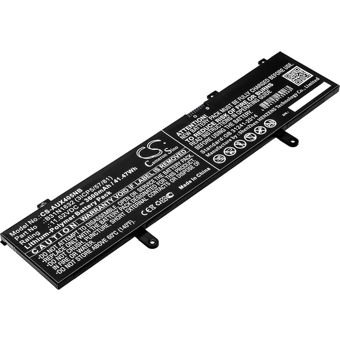 CS-AUX405NB : Battery for Asus X405, X405UR-3B, ZenBook X405 and others - Replaces Asus 0B200-02540000, B31N1632 (3ICP5/57/81)