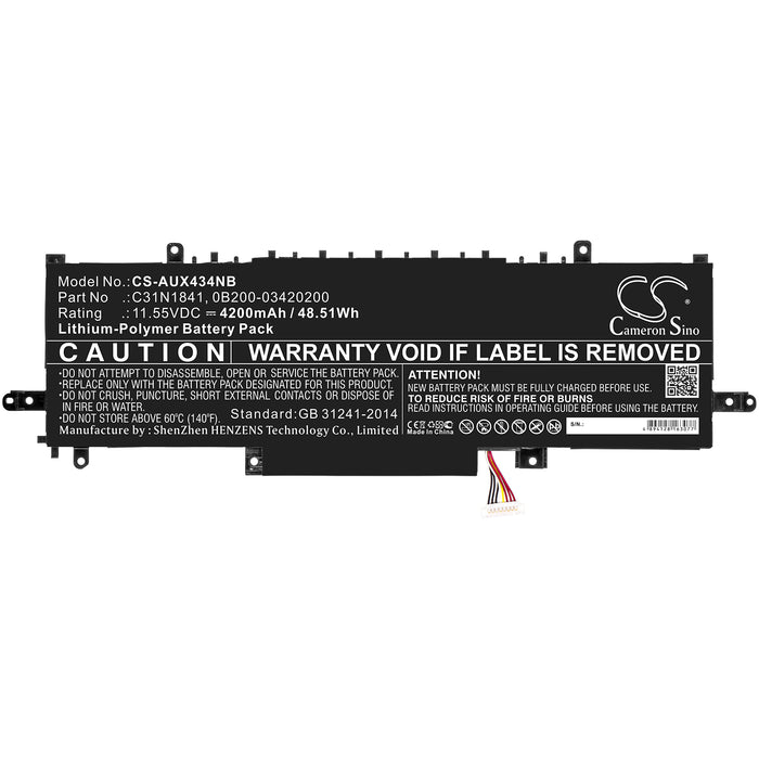 CS-AUX434NB : Battery for Asus ZenBook 14 UX434FL-AI034R, ZenBook 14 UX434FLC-A5255R, ZenBook 14 UX434FLC-A5129T and others - Replaces Asus C31N1841, 0B200-03420200