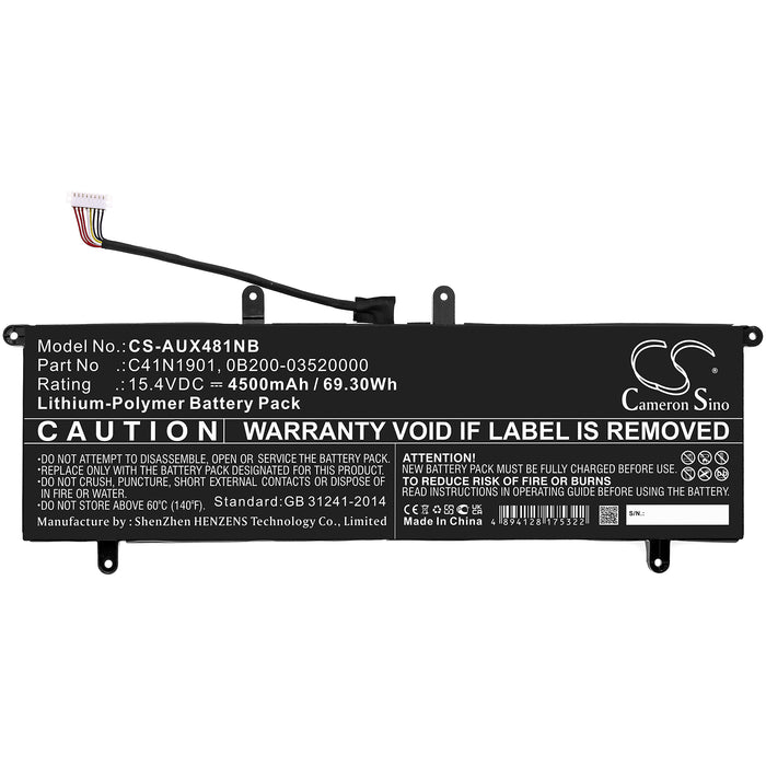 CS-AUX481NB : Battery for Asus ZenBook Duo UX481FA-HJ047T, ZenBook Duo UX481FA-BM049R, ZenBook UX481FA-BM018T and others - Replaces Asus C41N1901, 0B200-03520000, 0B200-03520100