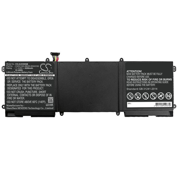 CS-AUX500NB : Battery for Asus ZenBook NX500, ZenBook NX500J, ZenBook NX500JK and others - Replaces Asus C32N1340, 0B200-00940100