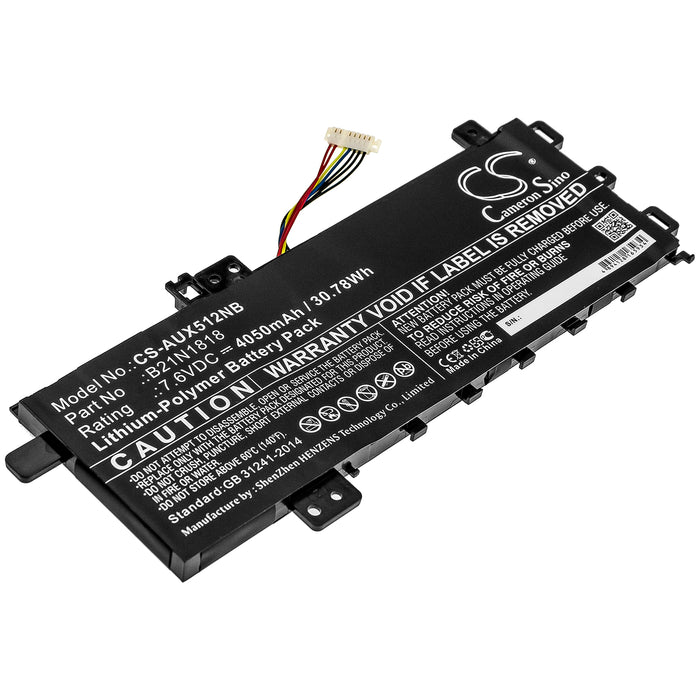 CS-AUX512NB : Battery for Asus X512da-ej040t, VivoBook 17 F712FA-AU814, VivoBook 15 X512UA-EJ258T and others - Replaces Asus B21N1818, 0B200-03190400, 0B200-03190400E and others