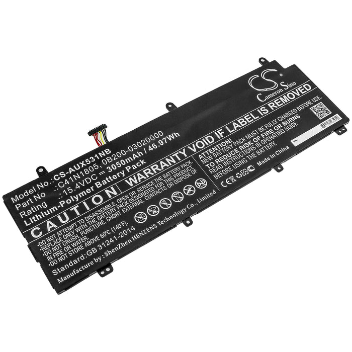 CS-AUX531NB : Battery for Asus ROG Zephyrus S GX531GS, ROG Zephyrus S GX531GXR-ES016T, ROG Zephyrus S GX531GX-ES002T and others - Replaces Asus C41N1805, 0B200-03020000