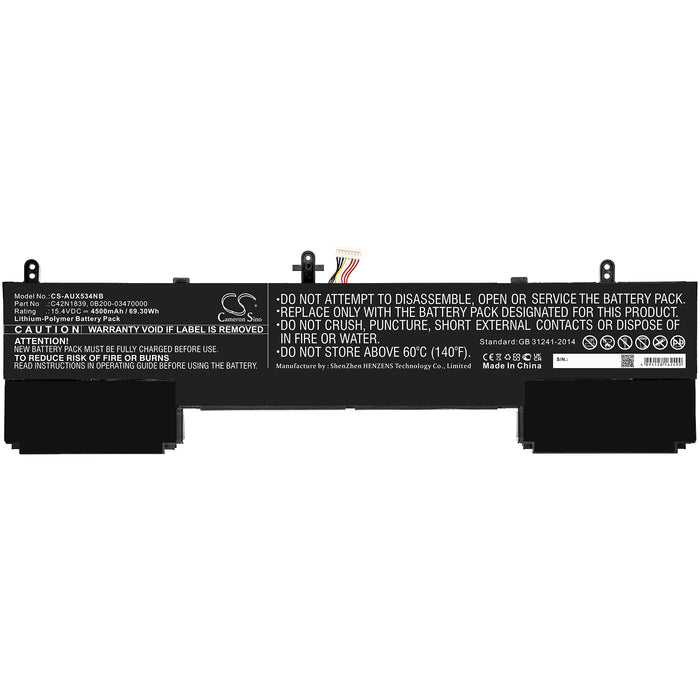 CS-AUX534NB : Battery for Asus ZenBook 15 UX534FTC-BPC1517U, ZenBook 15 UX534FT-A7601T, ZenBook 15 UX534FTC-A9076T and others - Replaces Asus C42N1839, 0B200-03470000