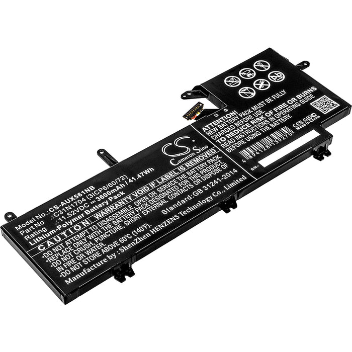 CS-AUX561NB : Battery for Asus UX561UD, Q535U, Q535UD and others - Replaces Asus 0B200-02650000, C31N1704 (3ICP6/60/72), C31N1704