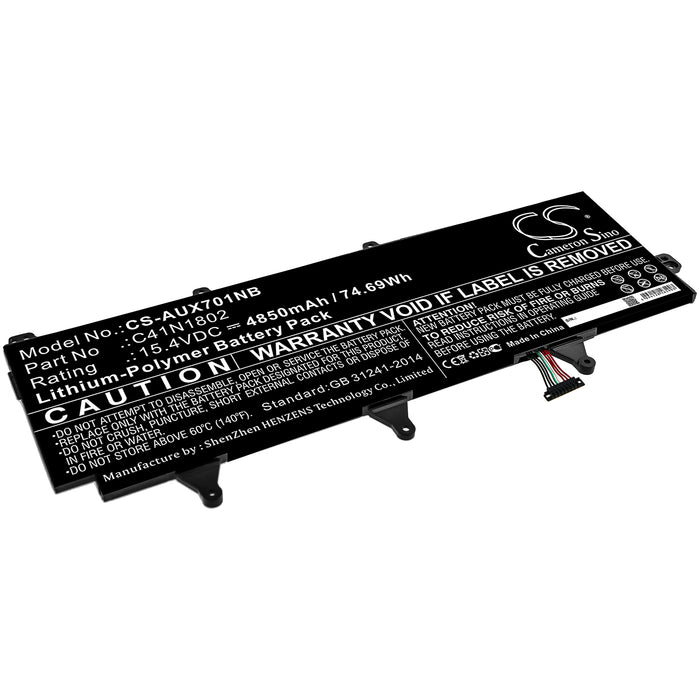 CS-AUX701NB : Battery for Asus ROG GX701GVR-EV001T, GX701GX-EV081T, ROG Zephyrus S GX701GWR-EV003T and others - Replaces Asus C41N1802, 0B200-03140100