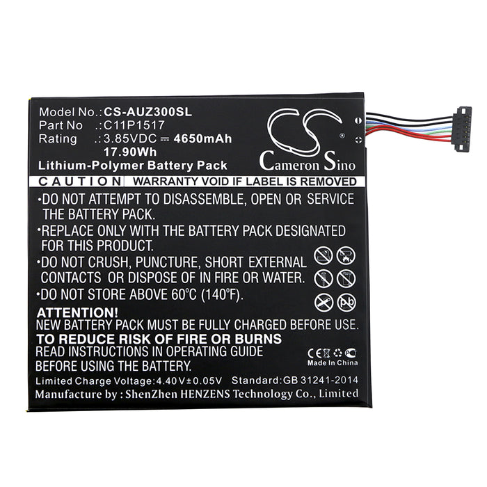 CS-AUZ300SL : Battery for Asus ZenPad C 7.0 P01Z, ZenPad 10 Z300CNL, ZenPad Z300CNL and others - Replaces Asus C11P1517, 0B200-01580200