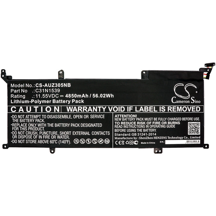 CS-AUZ305NB : Battery for Asus Zenbook UX305UA, Zenbook UX305UAB, UX305UA and others - Replaces Asus C31N1539, 0B200-01180200