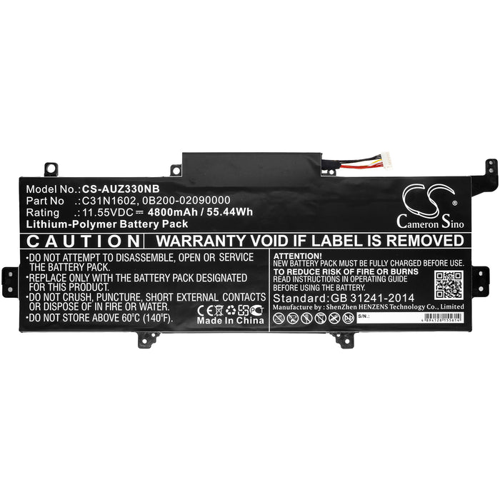 CS-AUZ330NB : Battery for Asus Zenbook UX330UA-FB161T, Zenbook UX330UA-GL192, Zenbook UX330UA-FB019T and others - Replaces Asus C31N1602, 0B200-02090000