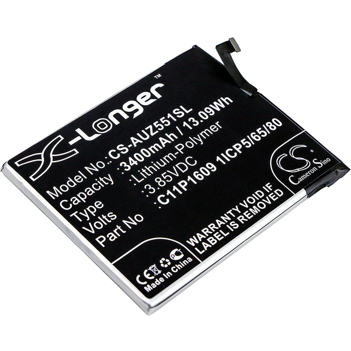 CS-AUZ551SL : Battery for Asus Zenfone 3 Max 5.5, ZC553KL, ZenFone 3 Max Dual SIM 5.5 and others - Replaces Asus C11P1609 1ICP5/65/80