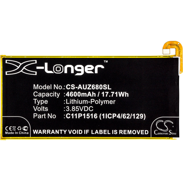 CS-AUZ680SL : Battery for Asus ZenFone 3 Ultra, ZenFone 3 Ultra Dual SIM, ZU680KL - Replaces Asus 0B200-02060000, C11P1516 (1ICP4/62/129)