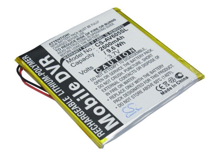 CS-AV605SL : Battery for Archos AV605 20GB, AV605 40GB, AV605 60GB and others