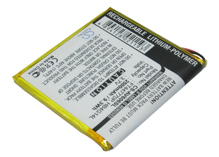 CS-AV606SL : Battery for Archos AV605 Wifi 605 GPS 4GB, AV605 Wifi 605 GPS 30GB, AV605 80GB and others - Replaces Archos FT447770P, HB4G14L