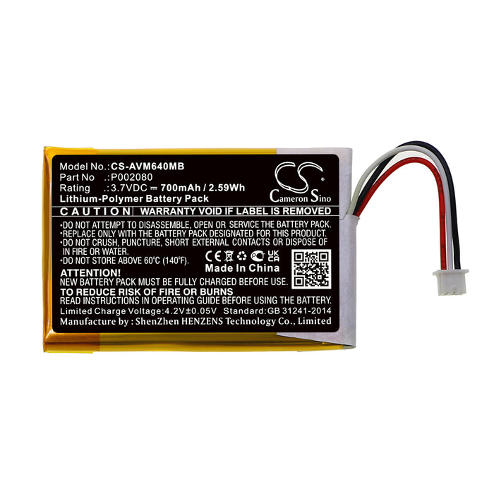 CS-AVM640MB : Battery for Alecto DVM-64 - Replaces Alecto P002080