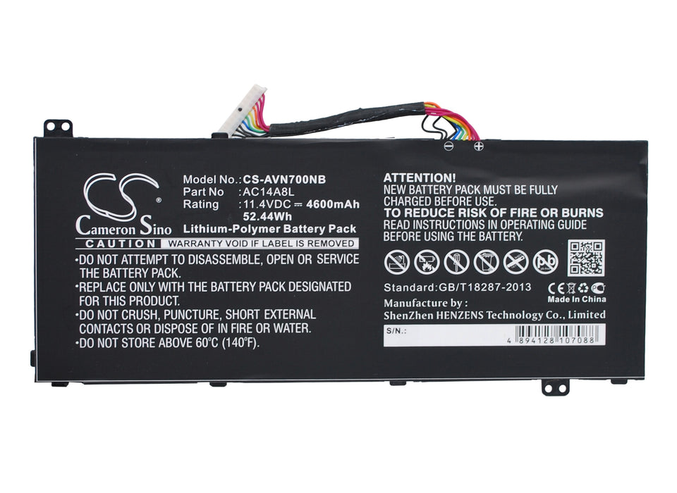 CS-AVN700NB : Battery for Acer Aspire VN7, Aspire VN7-571, Aspire VN7-571G and others - Replaces Acer AC14A8L, AC14A8L(3ICP7/61/80), KT.0030G.001 and others