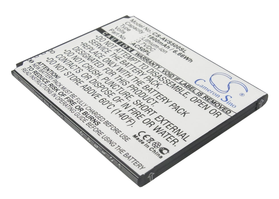 CS-AVS500SL : Battery for Archos 50, 50 Platinum, 50 Helium 4G and others - Replaces Archos AC50PL