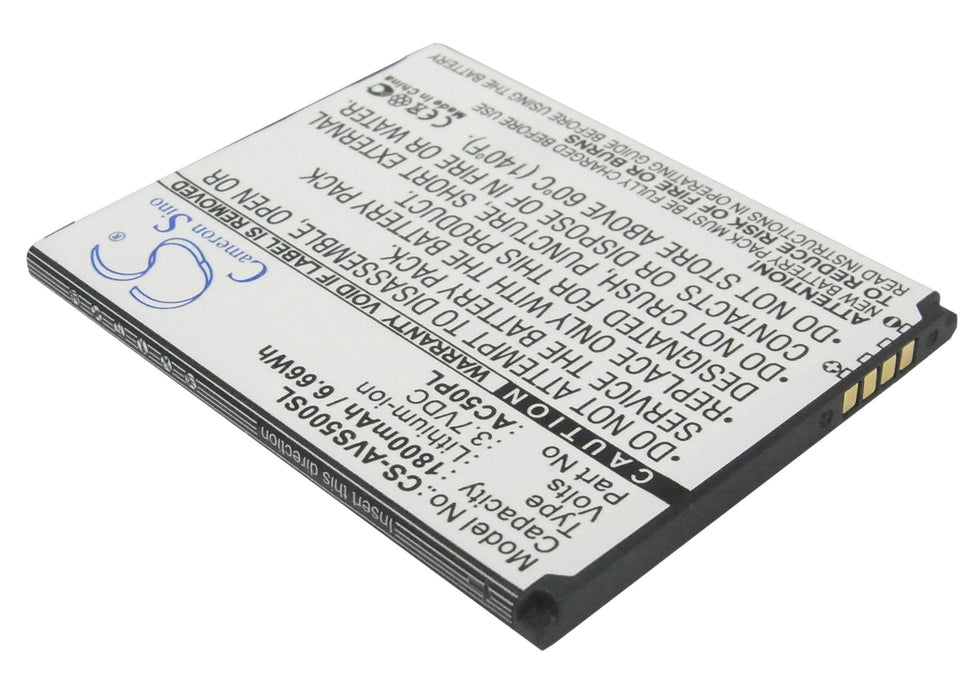 CS-AVS500SL : Battery for Archos 50, 50 Platinum, 50 Helium 4G and others - Replaces Archos AC50PL