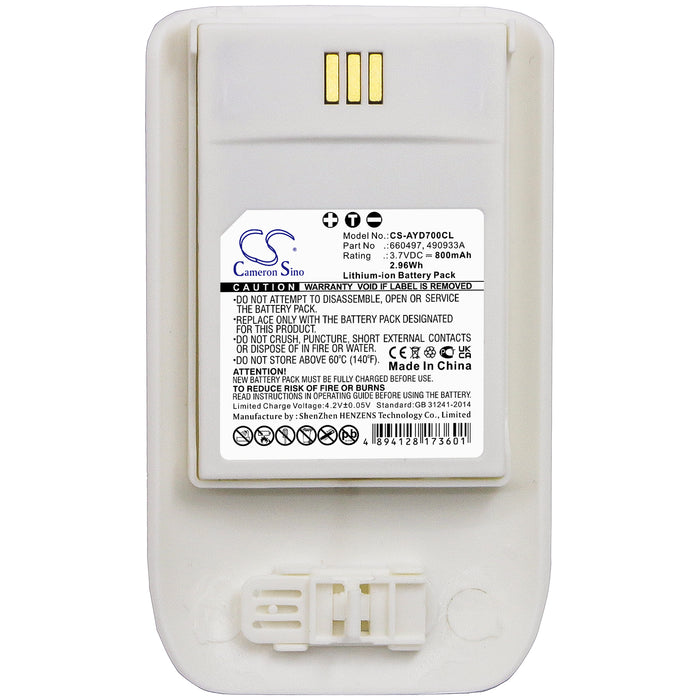 CS-AYD700CL : Battery for Mitel 5634, 5614 - Replaces Ascom 660497, 490933A