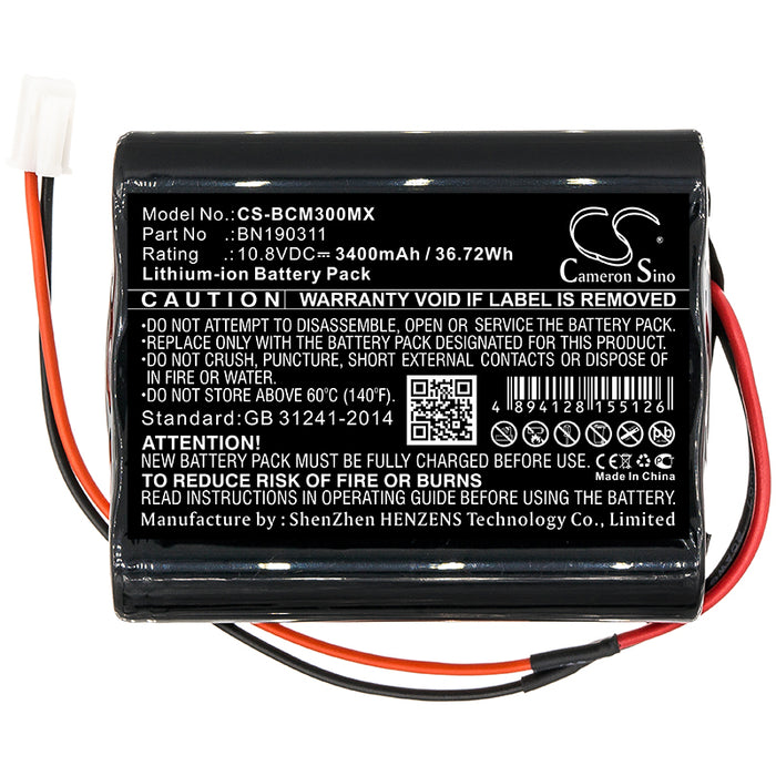 CS-BCM300MX : Battery for Bionet BM3VET Next Monitor, BM3, BM3Vet and others - Replaces Bionet BN190311