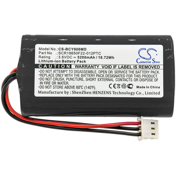 CS-BCY900MD : Battery for Bionet Oximete OXY9 Wave - Replaces Bionet SCR18650F22-012PTC