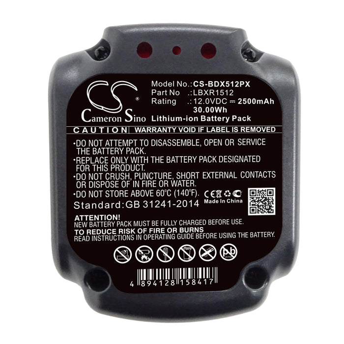 CS-BDX512PX : Battery for Black & Decker BDCDD12, BDCD112, BDCDD12KB and others - Replaces Black & Decker LBXR1512