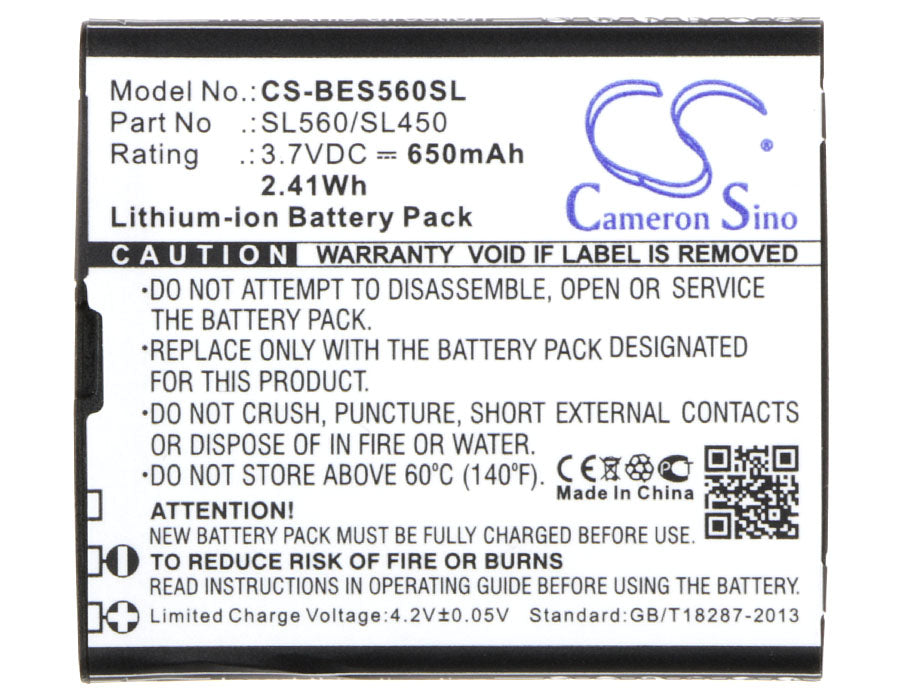 CS-BES560SL : Battery for Bea-fon SL560, SL450 - Replaces Bea-fon SL560/SL450