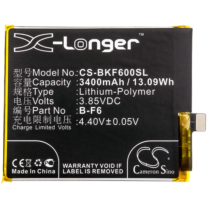 CS-BKF600SL : Battery for VIVO NEX, Nex Dual Display, V1821 - Replaces VIVO B-F6