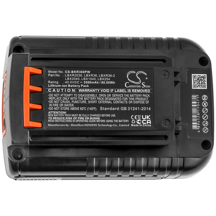 CS-BKR360PW : Battery for Black & Decker LST136B, LCC340C, LST136 and others - Replaces Black & Decker LBXR2036, LBX2040, LBXR36 and others
