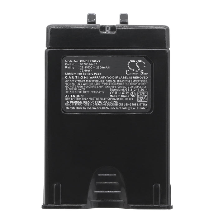 CS-BKZ200VX : Battery for Beko ZB2007 - Replaces Beko 9178024487, VRT 95929 VI, SD8168