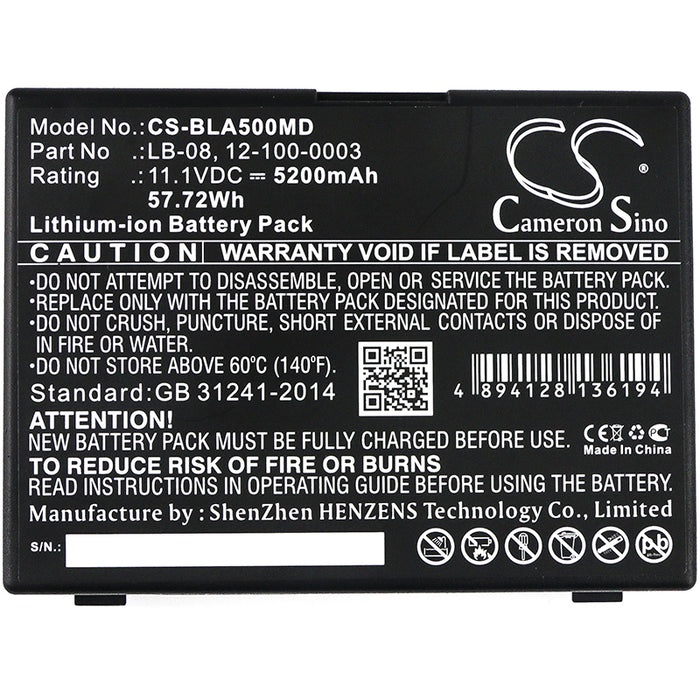 CS-BLA500MD : Battery for BIOLIGHT A5, A6, A8 and others - Replaces BIOLIGHT LB-08, 12-100-0003