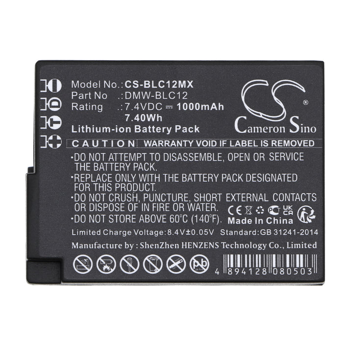 CS-BLC12MX : Battery for Leica V-Lux 4, Leica Q - Replaces Leica BP-DC12