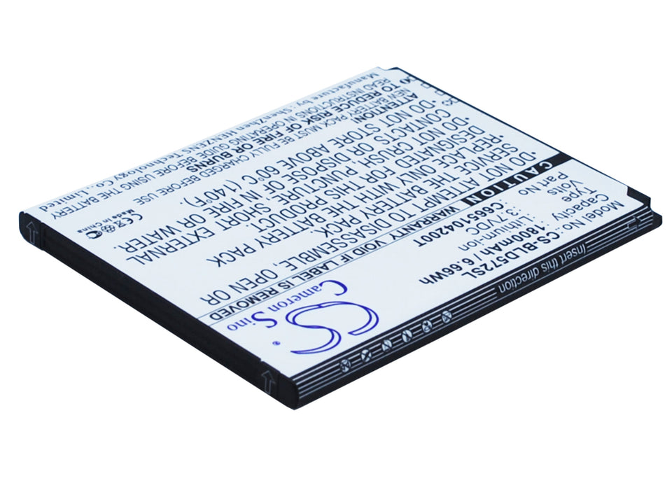 CS-BLD572SL : Battery for BLU Studio 5.0S, D572A, Y530Q and others - Replaces BLU C665104200T, C765804200L