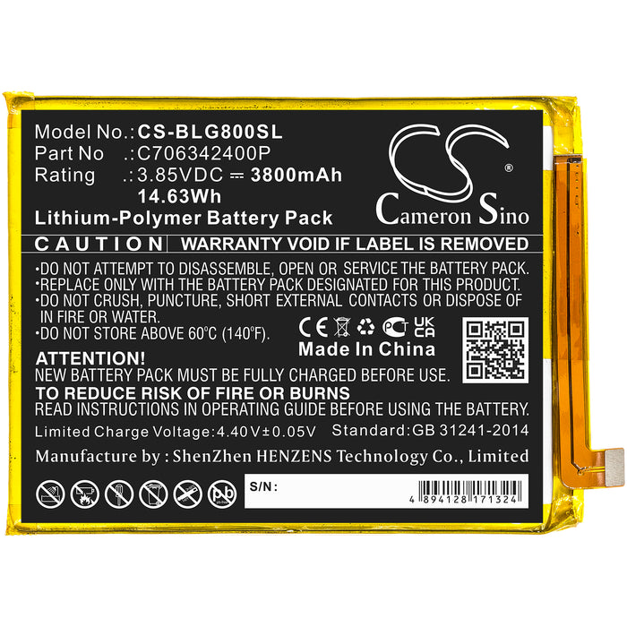 CS-BLG800SL : Battery for BLU G80, G0290ww - Replaces BLU C706342400P