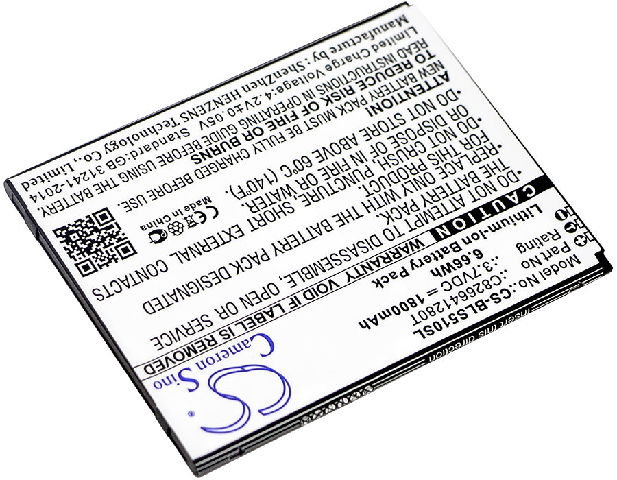 CS-BLS510SL : Battery for BLU Studio G Plus, S510, S510Q and others - Replaces BLU C826641280T