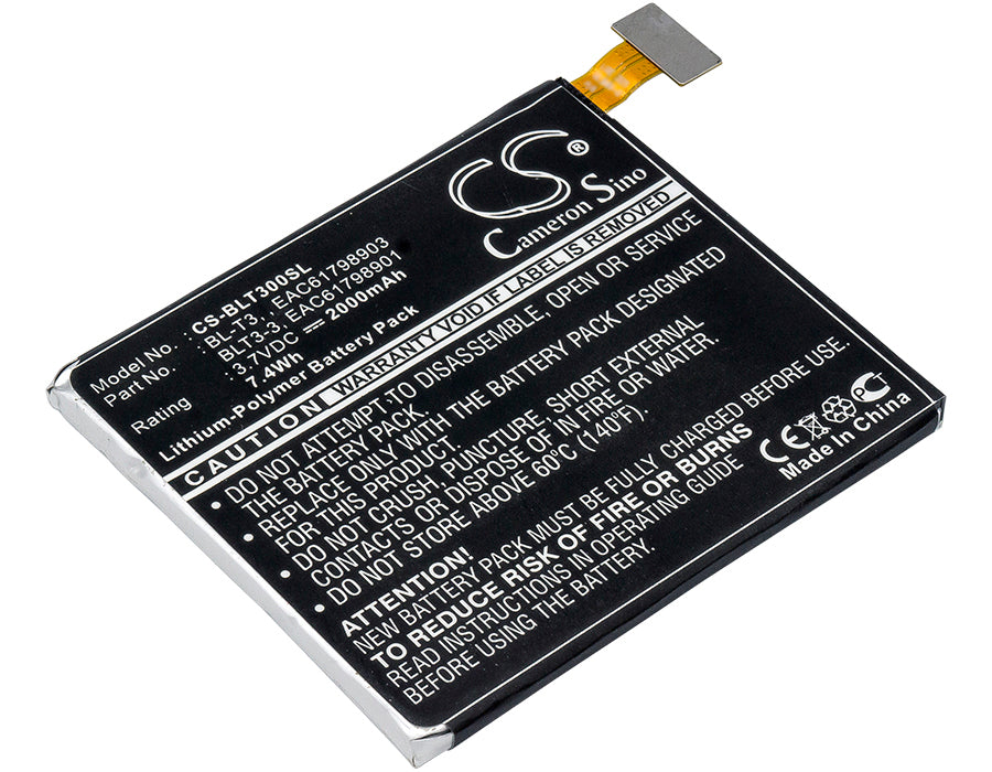 CS-BLT300SL : Battery for LG Optimus Vu, F100L, F100S and others - Replaces LG BL-T3, BLT3-3, EAC61798901 and others