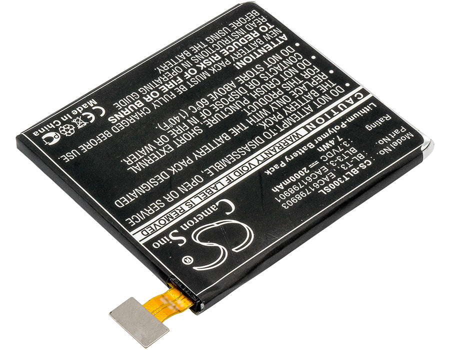 CS-BLT300SL : Battery for LG Optimus Vu, F100L, F100S and others - Replaces LG BL-T3, BLT3-3, EAC61798901 and others