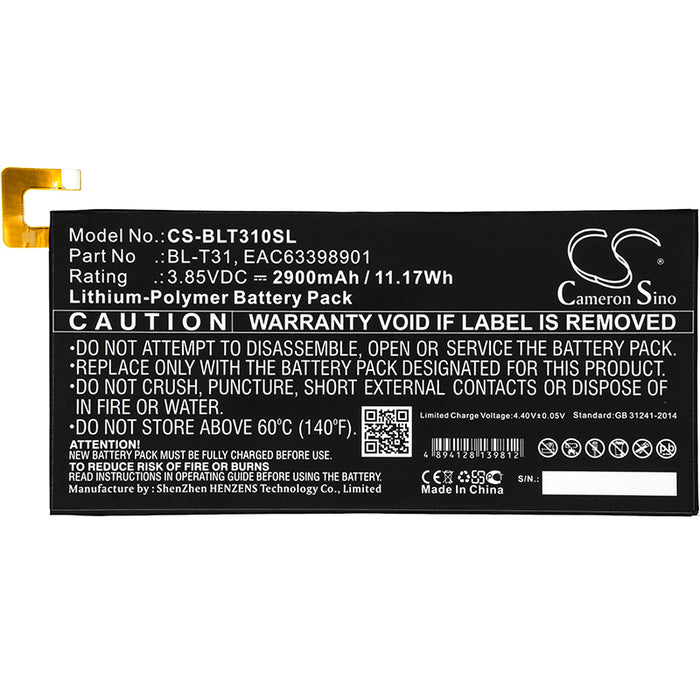 CS-BLT310SL : Battery for LG G Pad F2 8.0, G Pad F2 8.0 LTE, LK460 - Replaces LG BL-T31, EAC63398901