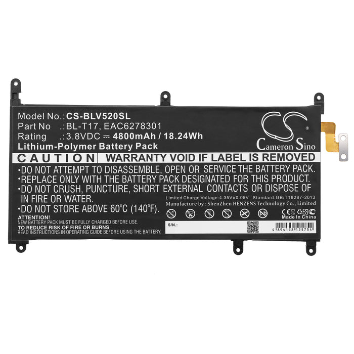 CS-BLV520SL : Battery for LG G Pad X 8.3, VK815, G Pad III 8.0 - Replaces LG BL-T17, EAC6278301