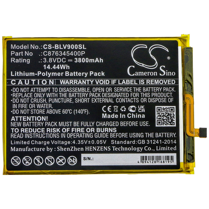 CS-BLV900SL : Battery for BLU V9, V0450UU, G8 G0170 - Replaces BLU C876345400P