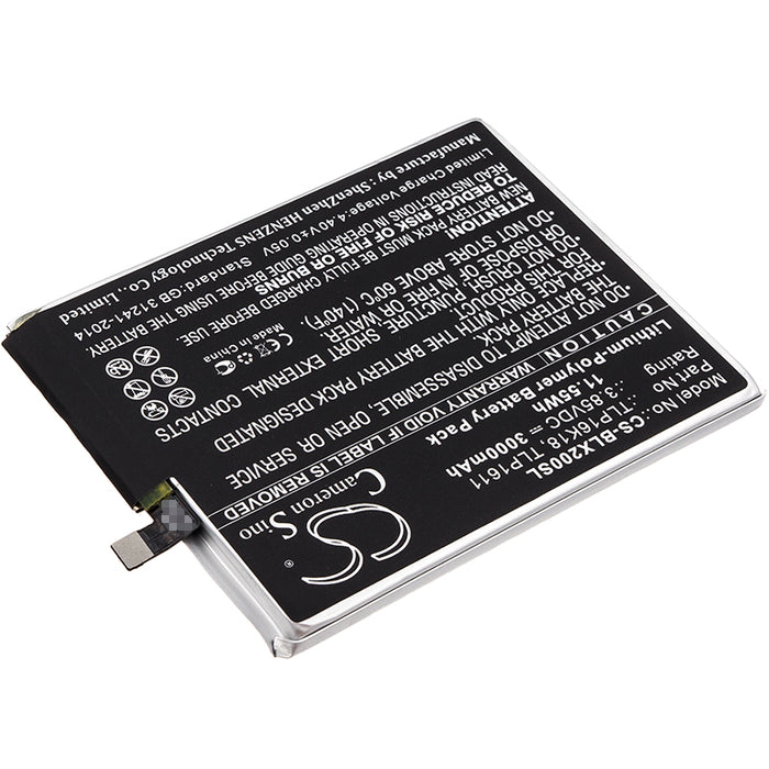 CS-BLX200SL : Battery for BLU Life One X2, L0090, L0091UU - Replaces BLU TLP16K18, TLP1611, TLP16G30 and others