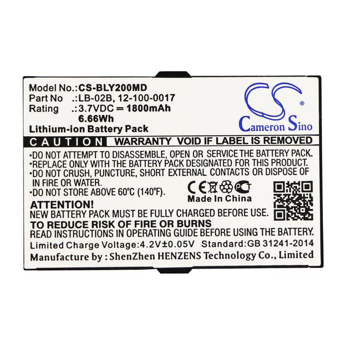 CS-BLY200MD : Battery for Biolight M69, JB2102D, FABILLS SVINA and others - Replaces Biolight B-02B, 12-100-0017