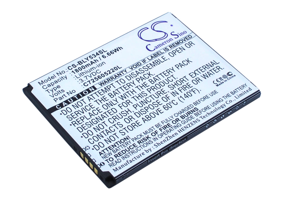 CS-BLY534SL : Battery for BLU Studio 5.0 HD, Studio 5.0 HD LTE, Y534Q - Replaces BLU C725605220L