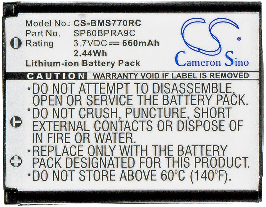 CS-BMS770RC : Battery for Sony Bluetooth Laser Mouse, VGP-BMS77 - Replaces Sony SP60BPRA9C, SP60, 4-268-590-02