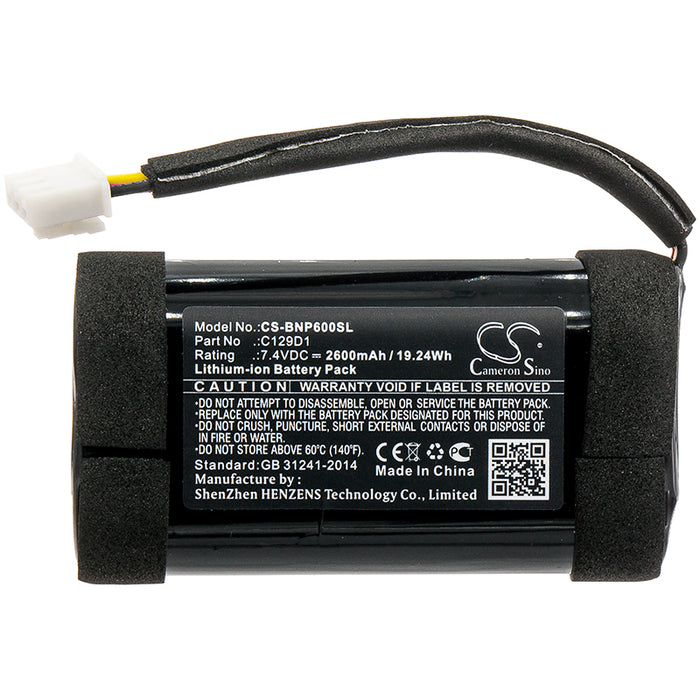 CS-BNP600SL : Battery for Bang & Olufsen BeoPlay P6, 11400, 1140026 - Replaces Bang & Olufsen C129D1, 2INR19/66